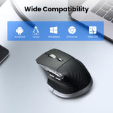 CITLLA Wireless Bluetooth Mouse, Ergonomic Rechargeable Silent Mouse with Multi-Device, Adjustable DPI, Flying Scroll & Thumb Wheel, Bluetooth Mice for Laptop, Computer, Tablet, Smartphone (Black)