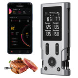 Wireless Meat Thermometer with Smart Alerts & 800Ft Bluetooth Range - 2 Probes Grill Thermometer with Standalone Base, NIST Certified ±0.5°F Accuracy, LCD Backlit Screen