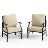 MIXPATIO Patio Chairs Set of 2, High Back Outdoor Patio Metal Leg Chairs