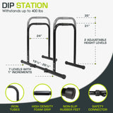 ProsourceFit Dip Stand Station, Heavy Duty Ultimate Body Press Bar with Safety Connector for Tricep Dips ProsourceFit