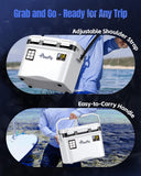 Pawfly Live Bait Cooler, 13 QT Leak-Proof Fishing Cooler with Rechargeable Aerator, Portable Fish Livewell for Boat, Insulated Minnow Bucket for Shrimp & Live Fish, Hard Fishing Box