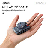 BRRRRT1/64 Remote Control Military Vehicles with Infrared Shoot,Mini RC Tank with 330° Rotating Turret and Sound & Lighting, RC Tank That Shoots Toy for Kids 8+ Gray
