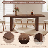 LEYAOYAO Extendable Dining Table for 4-6, 63"–79" with Fluted Base(Walnut)