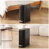 Bathroom Trash Can with Soft-Close Lid 3.5 Gallon Stainless Steel Garbage Can with Removable