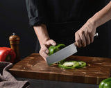 Knife 7 inch Japanese Chef Knife, Asian Vegetable Cleaver Kitchen Knife, German High Carbon Stainless Steel Usuba Knife with Full Tang Ergonomic Handle