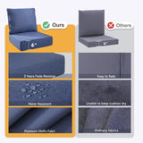 Jelwaly 6" Thick Outdoor Chair Cushions - 22"* 24" Patio Furniture Cushions with Water Resistant & Removable Cover