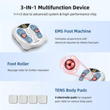 FIT KING Neuropathy Pain Relief for Feet Massager, EMS Foot Massager for Neuropathy with TENS Pads, Foot Circulation Stimulator for Plantar Fasciitis, Diabetes Feet Pain Relief