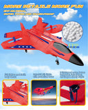 ANTSIR F22 RC Airplane, 2.4GHz Remote Control Jet with Gyro Stabilizer, LED Lights, 2 Batteries, Easy to Fly for Kids Boys Adults Beginners (Red)
