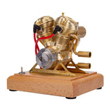 Engine Model Kit That Runs, Mini OHV V-Twin Double-Cylinder Four-Stroke Engine Model for Motorcycle, Physics Science Experiment for Adult