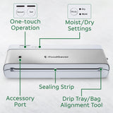 FoodSaver Compact Vacuum Sealer Machine with Airtight Bags and Roll - Ideal for Sous Vide and Airtight Food Storage, White