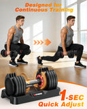 Rendpas Adjustable Dumbbells of 2, 1-Sec Weights Dumbbells Set, 5 in 2 Free Adjustable with Anti-Slip Texture Handle, Weight Set For Home Gym Suit both Men and Women