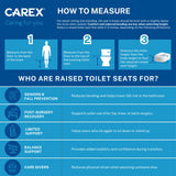 Carex Health Brands Carex E-Z Lock Raised Toilet Seat, Adds 5 Inches to Toilet Height, Elderly and Handicap Toilet Seat with Handles