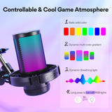 Gaming USB Microphone, Noise Cancellation Condenser mic with Mute, Gain, Monitoring, Boom Arm for Streaming, Podcast, Twitch, YouTube, Discord, PC, Computer, PS4, PS5, Mac, GamerWave DGM20S MAONO
