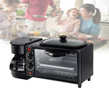 Compact All-in-One Breakfast Station with 7L Oven, Coffee Maker, Large Non-stick Griddle and Toaster Function, Ideal for Small Kitchens, Office Break Rooms