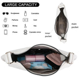 Small Crescent Shoulder Bag for Women Trendy Leather Underarm Hobo Purse with Charm Chain Cute Evening Clutch Handbag (White)