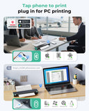 Inkless Printer Compatible with Phone Laptop for Home Use Car School Office, Come with Carry Case