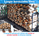 Tikimilor 6.7ft Firewood Rack Holder, Adjustable Heavy Duty Fire Log Stacker Stand for Fireplace, Outdoor Indoor Metal Wood Pile Storage Organizer, Patio Logs Stand tool, Black