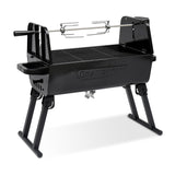 2 in 1 Barbecue Grill with Rotisserie Grill Kit, Portable Folding Outdoor Charcoal Grill, Stainless Steel Spit Roaste BRANDMAN GRILLS SINCE 1987