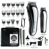 Wahl USA Clipper Rechargeable Lithium Ion Cordless Haircutting Clipper & Battery Trimming Combo Kit – Electric Clipper for Grooming Heads, Beards, & All Body Grooming – Model 79600-2101P