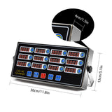 Commercial 12 Channel Kitchen Timer Digital Restaurant Timers Professional LED Adjustable Alarm Cooking Reminder