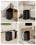 Slim Stainless Steel Waste Basket for Dorm, Bedroom, Office