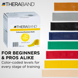 THERABAND Resistance Band, Yellow, Light, 50-Yard Roll, Elastic Band for Strength Training, Stretching, Yoga, Pilates, Physical Therapy, Portable & Cut-to-Length, Color-Coded Levels