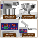 Oil Press Machine, Home Commercial Automatic Oil Press Extractor, Steel Stainless Electric Cold & Hot Press Oil Expeller with LCD Diplay for Peanut Sesame Coconut Soybean Sunflower Seeds Walnuts Rkazes