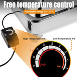XAWSOP Stainless Steel Chafer Dish, Buffet Servers and Warmers Food Warmer for Parties Warming Tray, Electric Adjustable Temperature Control, Compact Table Top Design,6L