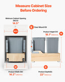 Wood Pullout Trash Can for Kitchen Cabinets, 35 QT x2 Double Under Sink Garbage Waste Recycling Bin,