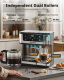 AIRMSEN 12-Cup Programmable Dual Coffee Maker – Single Serve Machine for K-Cup Pods & Ground, 1000W Fast Brew, Delay Start, 2H Keep Warm, Touchscreen, 60oz Tank, Glass Carafe – Home & Office