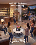 Ikarao Portable Karaoke Machine for Adults, Built-in Lyrics Display and Screen, 2 Self-Charging Wireless Microphones, Karaoke App, 140W Speaker, Connects to TV for Home Party Birthday Outdoor Camping