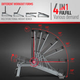 JOROTO Weight Bench, Adjustable Workout Bench Press, Foldable Strength Training Benches for Home Gym Full Body Workout, Incline Decline Flat Utility Workout Bench JOROTO