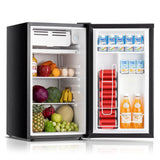 DOGHLY 3.2 Cu.Ft Mini Fridge with Freezer, Single Door Compact Refrigerator with 7 Adjustable Thermostat, Low Noise, Removable Shelf, Small Refrigerator for Dorm, Office, Bedroom, Black