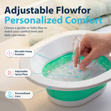 Pochik Electric Sitz Bath for Toilet Seat, Collapsible Portable Soaking Tub for Hemorrhoids and Postpartum Care, Automatic Flushing Sitz Bath Basin with Adjustable Flow - Green