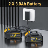 Aokia Leaf Blower, 21V Electric Cordless Blower with 2 3.0Ah Batteries and Charger - 580CFM/160MPH Powered Air Blower