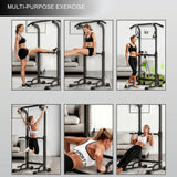 Trlakepreble Power Tower Pull Up Bar,Pull-Up Rack Dip Station,Height Adjustable Multi-functional Home Strength Training Gym Equipment, Save Space,People Below 6 feet (Black)