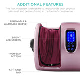 Best Choice Products Heated Shiatsu Foot Massager for Pain Relief, Plantar Fasciitis, Neuropathy, Blood Circulation w/Compact Design - Rose Gold