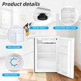 Antarctic Star 4.5 Cu.Ft Compact Refrigerator with Freezer,Mini Fridge Single Door with Adjustable Thermostat,Removable Glass Shelves for Apartment/Dorm/Office,WHITE