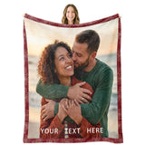 Nxchptr1 Personalized Blanket with Photos Text, Custom Throws Blanket with Picture, Customize for Husband, Wife, Mom, Dad, Girlfriend, Boyfriend, Birthday Christmas Fathers Mothers Valentines Gift