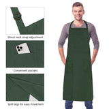 MIKI WELL 2 Piece Pottery Apron Long Split Leg Ceramic Apron for Women Men Artist Full Coverage (Light Khaki, Dark Green)