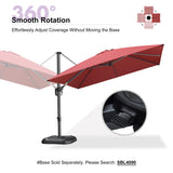PURPLE LEAF Patio Umbrella Outdoor 10' x 10' Square Easy Assembly Terra