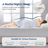 Amazon Basics Memory Foam Mattress, Soft Plush Feel, Breathable, 12 Inch, Queen, White/Grey