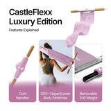 CastleFlexx Mobility and Full Body Strengthening Device | Non-Elastic Stretch Strap with Natural Premium Cork Handles for Stretching, Exercise, Physical Therapy, and Yoga