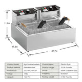 Electric Deep Fryer 22.6L/24QT Stainless Steel Large Capacity Commercial Fryer with Basket, 3400W 110V Countertop Deep Fryer for Home Kitchen and Restaurant Use withTemperature Control