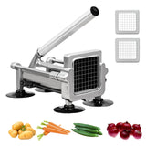 MYTASUY Commercial French Fry Cutter Stainless Steel.Potato Cutter for French Fries with 1/4 and 3/8Inch Blade, Commercial French Fry Cutter Manual Potatoes Cutting Machine with Suction Feet.