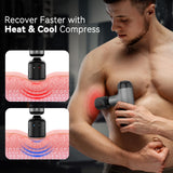 Mini Massage Gun with Heat and Cold, Deep Tissue Massage Gun, Portable Percussion Muscle Massager with 4 Massage Heads for Athletes HEYCHY