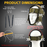 Fitness Neck Head Harness Trainer, Adjustable Chin Strap and Head Harness Strength with Nylon Tether, Neoprene Neck Exerciser for Weight Lifting, Home and Gym Use, Green
