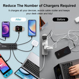 120W USB C Charging Station GaN 6 Port USB (100W Max) Desktop Charging Hub Block Fast Charger for MacBook Pro/Air, iPhone 17/16/16 Pro/15, Laptop, Tablet, iPad Pro, Galaxy and More, Black