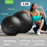 Trideer Exercise Ball Chair with Base & Resistance Bands for Home Gym, Stability Ball Seat for Core Workout and Back Support