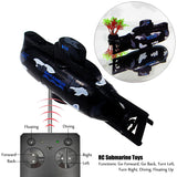 Tipmant Mini RC Submarine Remote Control Boat Ship Military Model Electric Water Toy Waterproof Diving Kids Gift Black